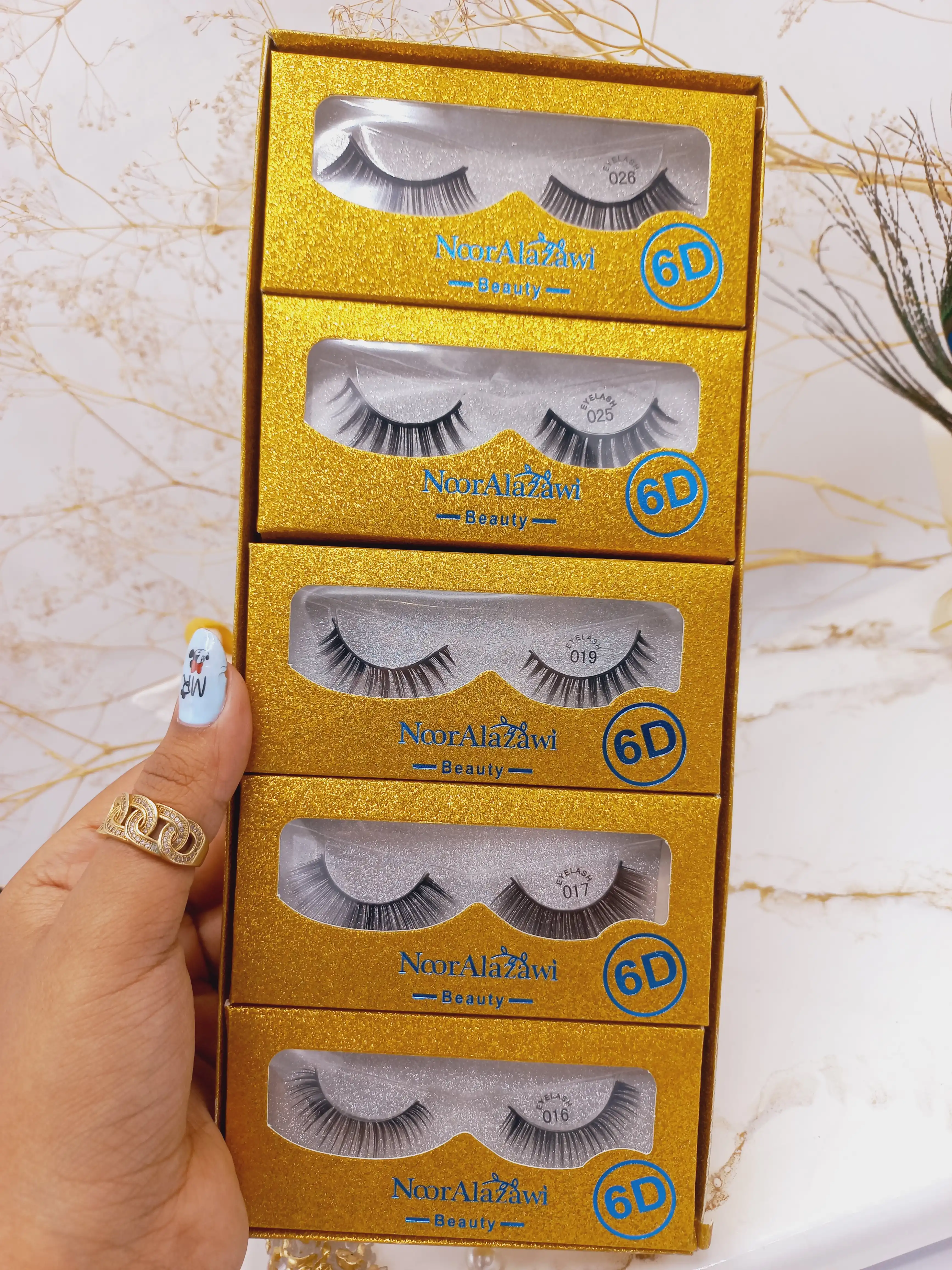 مژه مصنوعی NoorAlazawi beauty 9D کد JM03 کارتن طلایی