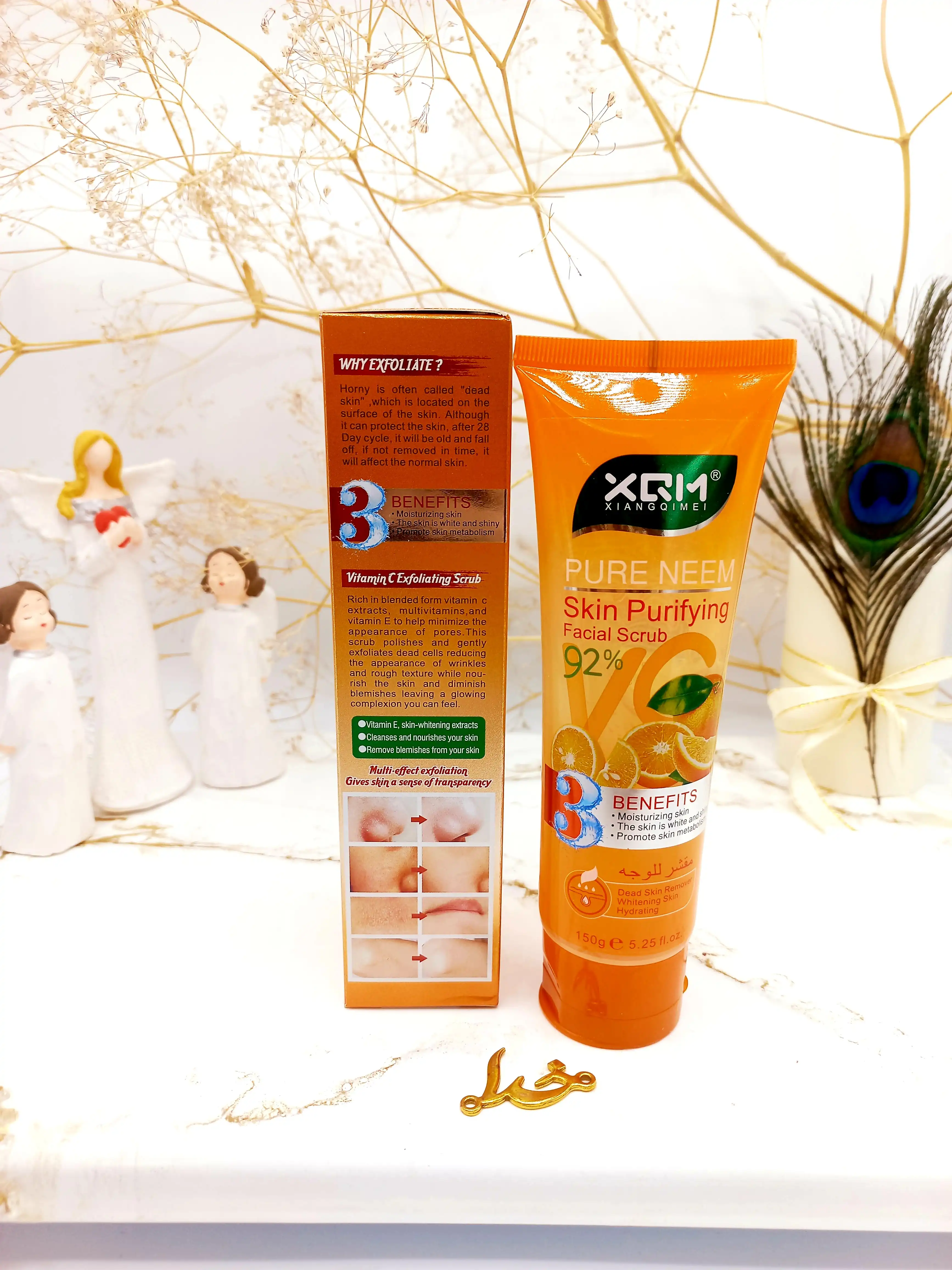  ژل اسکراب لایه بردار و روشن کننده 92 درصد صورت و بدن (پرتقال) XQM کد 2592