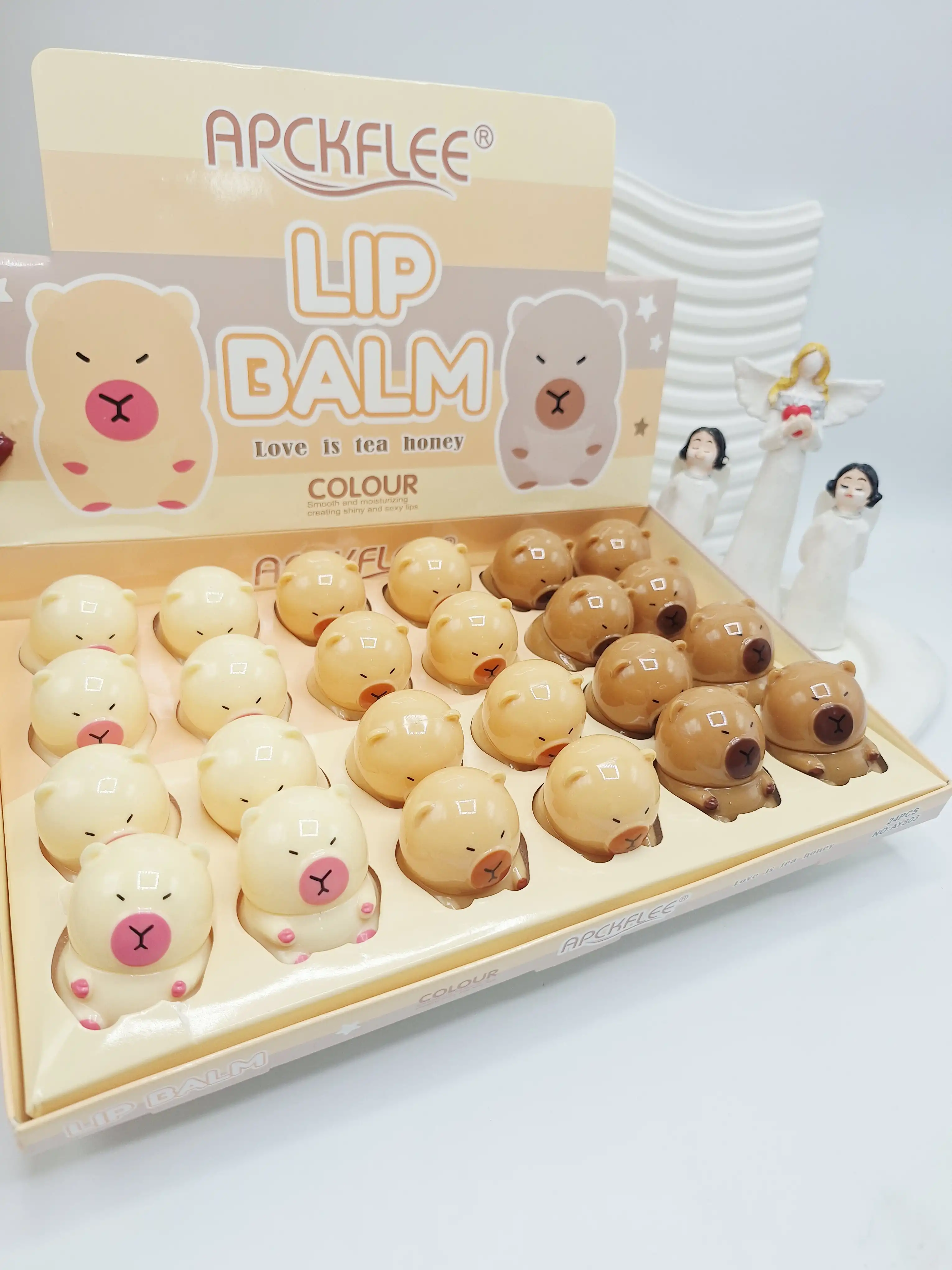 بالم لب  بی رنگ طرح خرسی برند Apckflee کد 8031