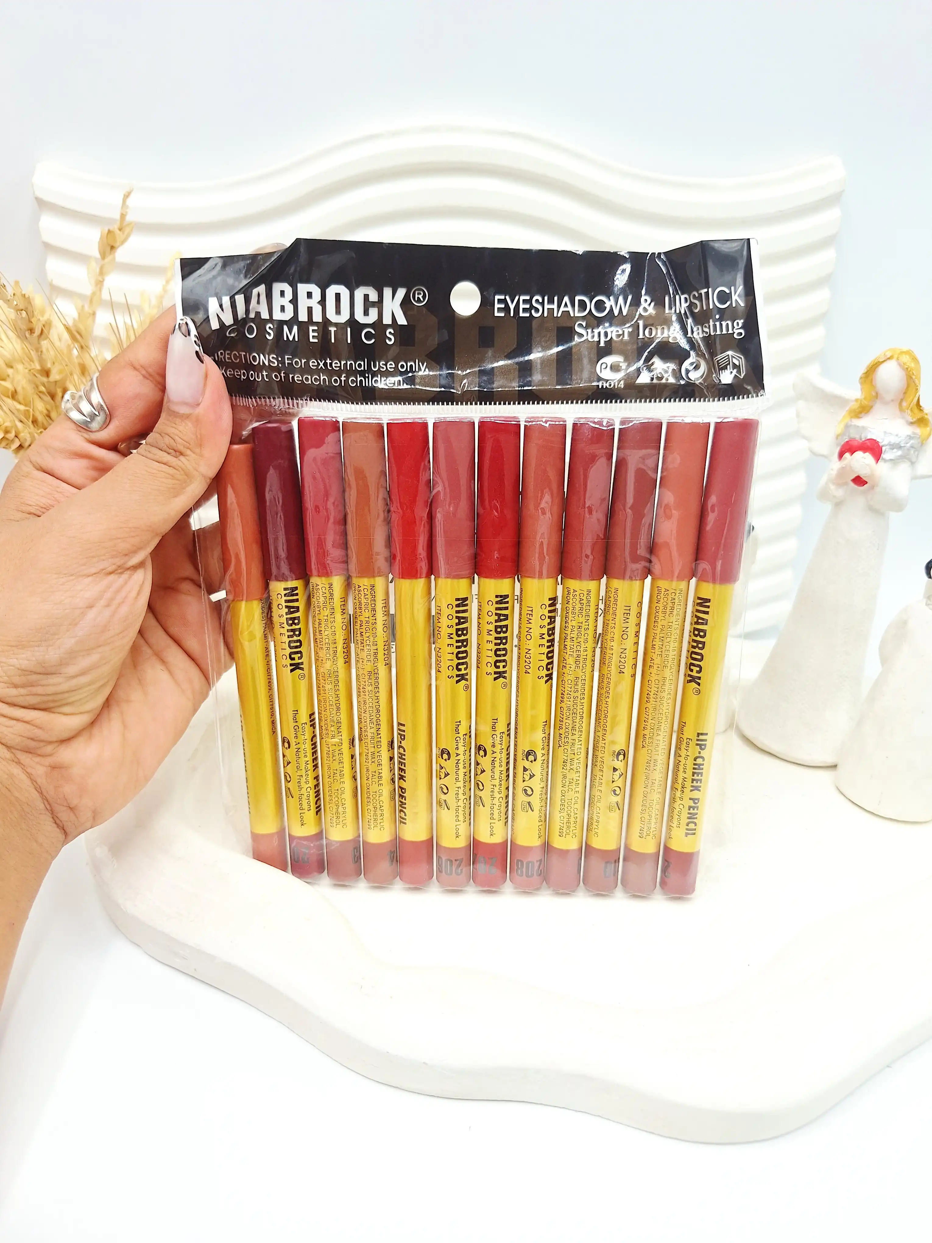 پک رژ مدادی ۱۲ تایی برند BROCK® کد 1018